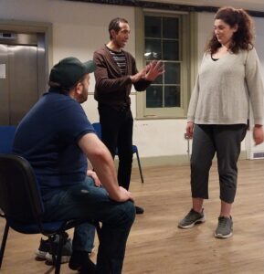 Mother Courage rehearsal image